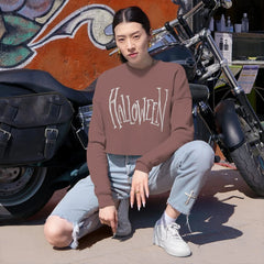 Women's Cropped Halloween Sweatshirt