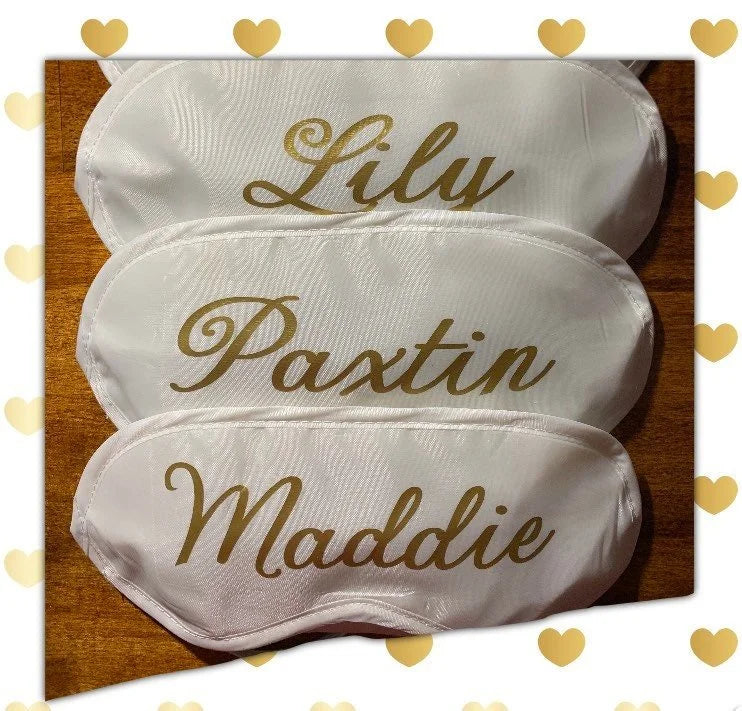 Personalized Sleep Mask / Slumber Party Mask / Bridal Party Mask