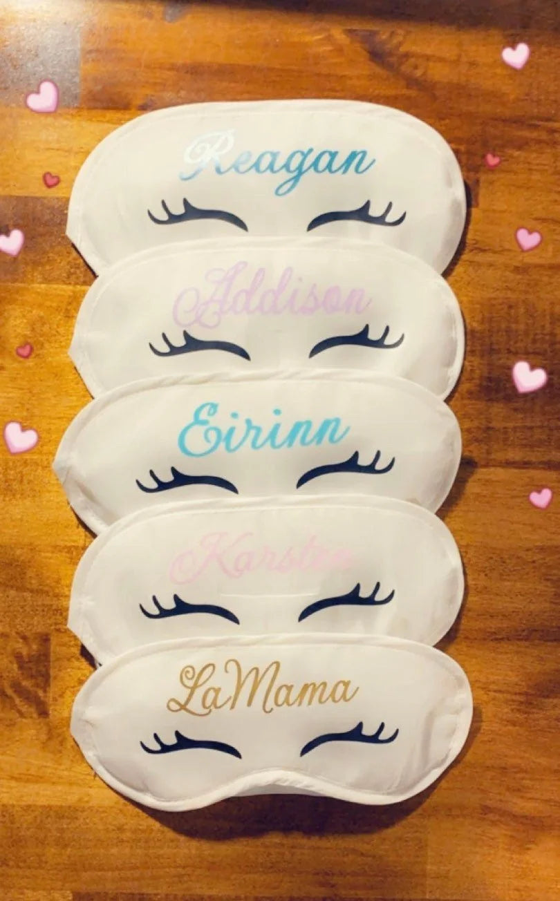 Personalized Sleep Mask / Slumber Party Mask / Bridal Party Mask